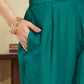 Silk Blend Embroidery Work and Embroidery Lace Straight Kurta with Pant & Dupatta