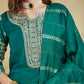 Silk Blend Embroidery Work and Embroidery Lace Straight Kurta with Pant & Dupatta
