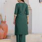 Silk Blend Embroidery, Sequin Work and Embroidery Lace Straight Kurta with Pant & Dupatta