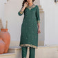 Silk Blend Embroidery, Sequin Work and Embroidery Lace Straight Kurta with Pant & Dupatta