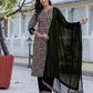 Crepe Floral Printed Straight Kurta with Pant & Dupatta