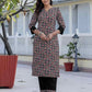 Crepe Floral Printed Straight Kurta with Pant & Dupatta