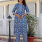 Cotton Printed A-Line Kurta with Pant & Dupatta