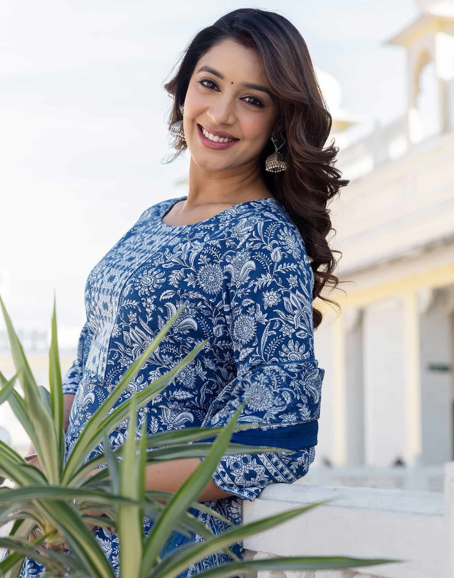 Cotton Printed A-Line Kurta with Pant & Dupatta