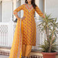 Cotton Blend Foil Printed and Printed Lace Straight Kurta with Pant & Dupatta