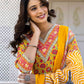 Cotton Blend Foil Printed and Printed Lace Straight Kurta with Pant & Dupatta