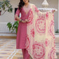 Silk Embroidery, Sequins Work and Gota Patti Work Straight Kurta with Pant & Dupatta