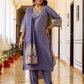Silk Blend Embroidery and Sequins Work Straight Kurta with Pant & Dupatta