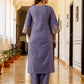 Silk Blend Embroidery and Sequins Work Straight Kurta with Pant & Dupatta
