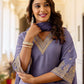 Silk Blend Embroidery and Sequins Work Straight Kurta with Pant & Dupatta