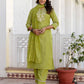 Silk Blend Embroidery Straight Kurta with Pant & Dupatta