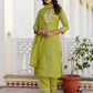 Silk Blend Embroidery Straight Kurta with Pant & Dupatta