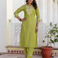 Silk Blend Embroidery Straight Kurta with Pant & Dupatta