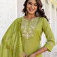 Silk Blend Embroidery Straight Kurta with Pant & Dupatta
