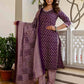 Cotton Blend Printed Lace Straight Kurta with Pant & Dupatta