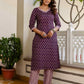 Cotton Blend Printed Lace Straight Kurta with Pant & Dupatta