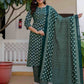 Cotton Blend Printed Lace Straight Kurta with Pant & Dupatta