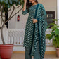 Cotton Blend Printed Lace Straight Kurta with Pant & Dupatta