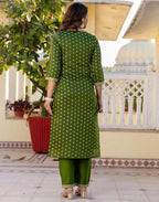 Chanderi Butti Embroidered Straight 3 Piece Kurta Set