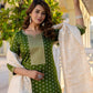 Chanderi Jaquard, Sequin Embroidery and Sequin Emb Lace Straight Kurta with Pant & Dupatta