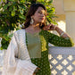Chanderi Jaquard, Sequin Embroidery and Sequin Emb Lace Straight Kurta with Pant & Dupatta