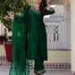 Silk Blend Sequins, Embroidery and Lace Straight Kurta with Pant & Dupatta