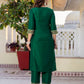 Silk Blend Sequins, Embroidery and Lace Straight Kurta with Pant & Dupatta