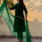 Silk Blend Sequins, Embroidery and Lace Straight Kurta with Pant & Dupatta
