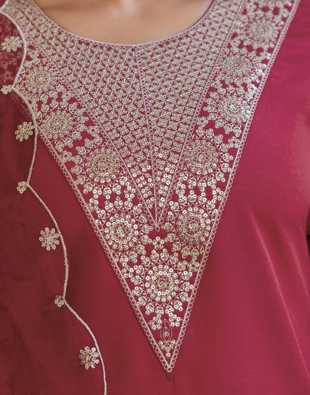 Viscose Rayon Embroidered Straight 3 Piece Kurta Set