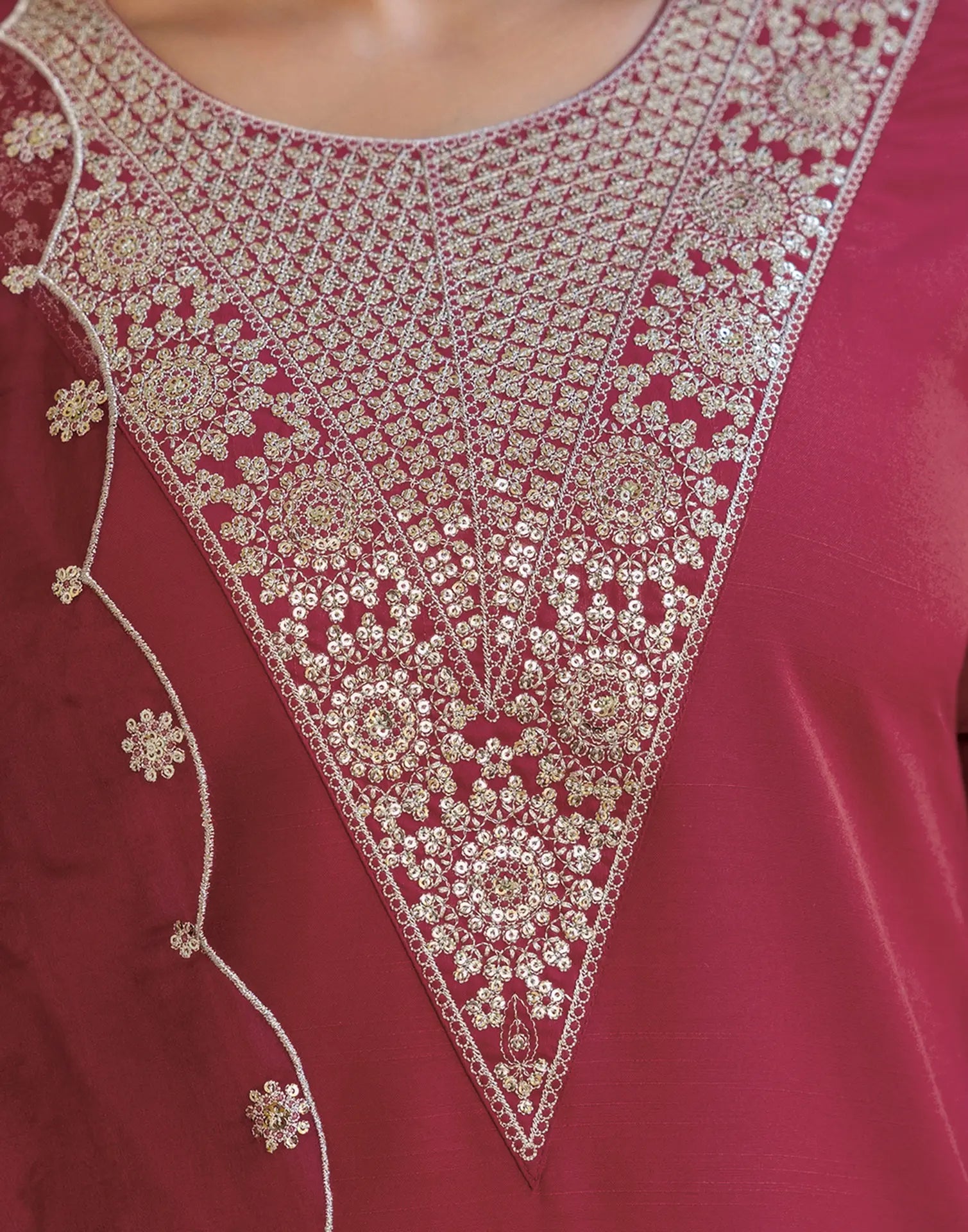 Viscose Rayon Embroidered Straight 3 Piece Kurta Set