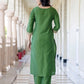 Silk Blend Sequins, Embroidery and Lace Straight Kurta with Pant & Dupatta