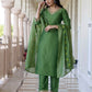 Silk Blend Sequins, Embroidery and Lace Straight Kurta with Pant & Dupatta