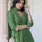 Silk Blend Sequins, Embroidery and Lace Straight Kurta with Pant & Dupatta