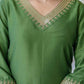 Silk Blend Sequins, Embroidery and Lace Straight Kurta with Pant & Dupatta