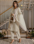 Cotton Woven Embroidered Straight 3 Piece Kurta Set