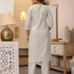 Cotton Weaving A-Line Kurta with Pant & Dupatta