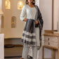 Cotton Weaving A-Line Kurta with Pant & Dupatta