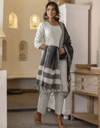 Cotton Woven Woven Straight 3 Piece Kurta Set