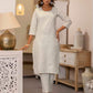 Cotton Weaving A-Line Kurta with Pant & Dupatta
