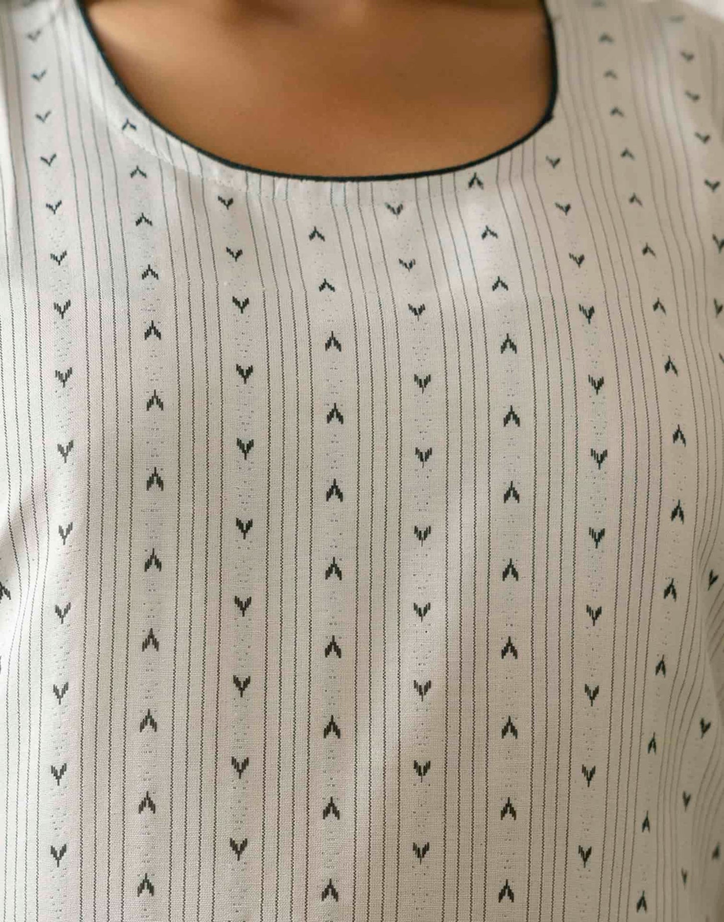 Cotton Weaving A-Line Kurta with Pant & Dupatta
