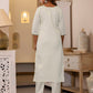Silk Embroidery and Lace Straight Kurta with Pant & Dupatta