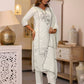 Silk Embroidery and Lace Straight Kurta with Pant & Dupatta