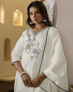 Silk Blend Embroidered Straight 3 Piece Kurta Set
