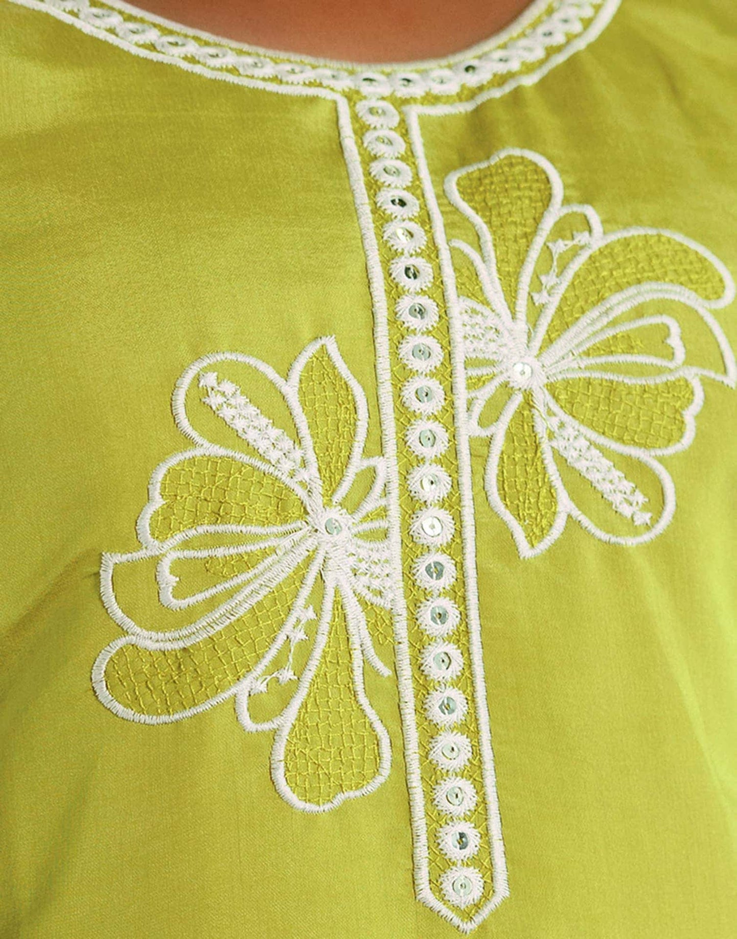 Silk Embroidery and Lace Straight Kurta with Pant & Dupatta