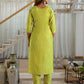 Silk Embroidery and Lace Straight Kurta with Pant & Dupatta