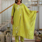 Silk Embroidery and Lace Straight Kurta with Pant & Dupatta