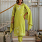 Silk Embroidery and Lace Straight Kurta with Pant & Dupatta