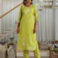 Silk Embroidery and Lace Straight Kurta with Pant & Dupatta