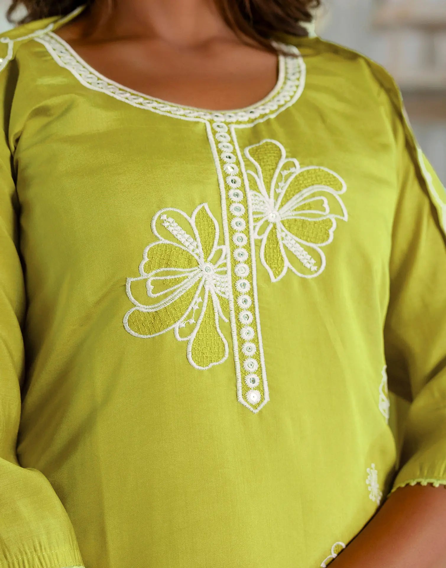 Silk Blend Embroidered Straight 3 Piece Kurta Set