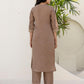 Silk Embroidered Straight Kurta with Pant & Dupatta